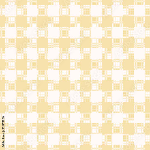 Seamless pastel beige gingham pattern. Vector geometric vichy background