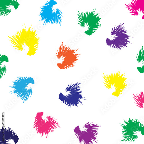 Colored brush strokes on a white background. Seamless pattern