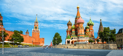 Photography Panorama of Moscow Kremlin and St Basil’s Cathedral, Russia