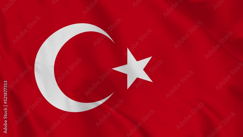Turkey realistic waving flag. smooth seamless loop 4k video Turkey realistic waving flag. smooth seamless loop 4k video