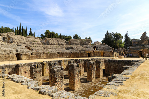 Anfiteatro de la ciudad romana de Itálica. Santiponce, Andalucía, España. photo