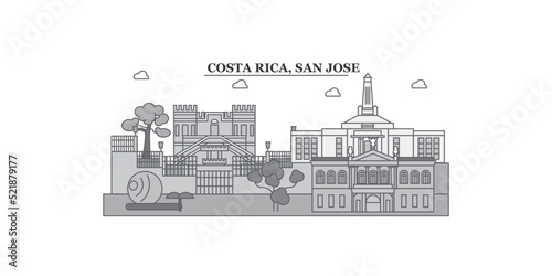 Obraz na płótnie Costa-Rica, San Jose city skyline isolated vector illustration, icons w salonie