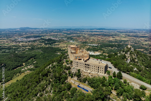Aerial view of the Santuari de Sant Salvador in Mallorca
