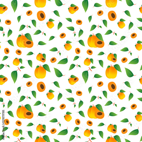 Fototapeta Naklejka Na Ścianę i Meble -  seamless pattern of apricot