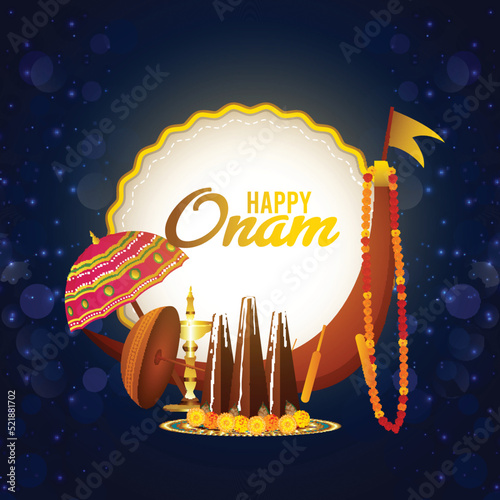 Happy onam kerala festival celebration background