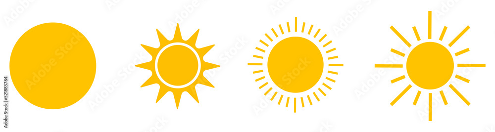 Sun icons collection. Vector illustration