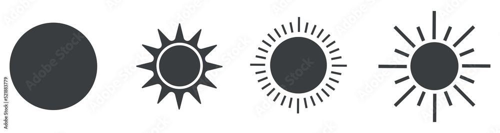Sun icons collection. Vector illustration