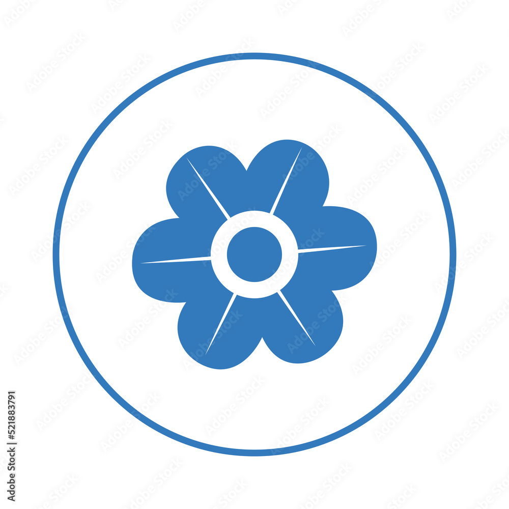 Nature blossom petals flower icon | Blue Vector illustration | Nature blossom petals flower icon | Blue Vector illustration |