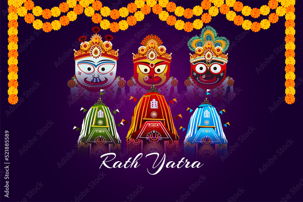 Naklejka premium Jagannath rath yatra celebration background