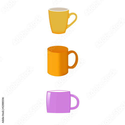 Vector cups collection three cups