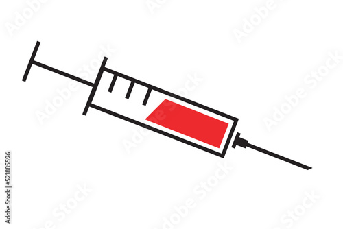 Syringe icon. Medical health injection. Vaccine drug symbol. Medicine vector illustration.