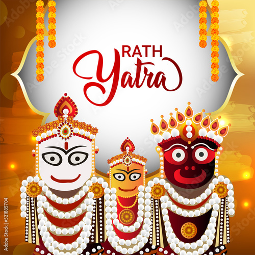 Rath yatra of lord jagannath balabhadra and subhadra festival celebration background
