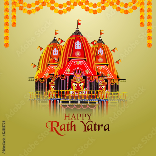 Rath yatra of lord jagannath balabhadra and subhadra festival celebration background photo