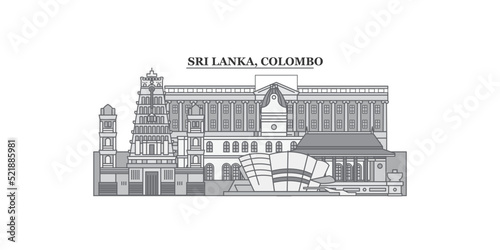 Sri-Lanka, Colombo city skyline isolated vector illustration, icons