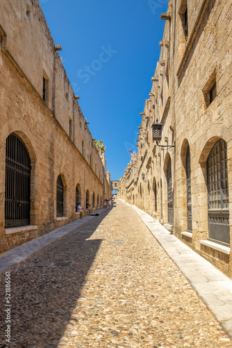 Street of the Knights in Rhodes town  Greece  Europe.