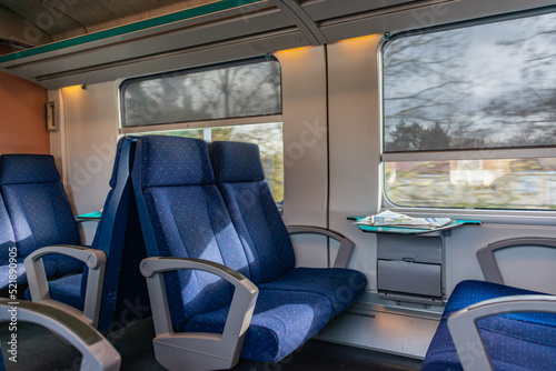 interior of a train with seats