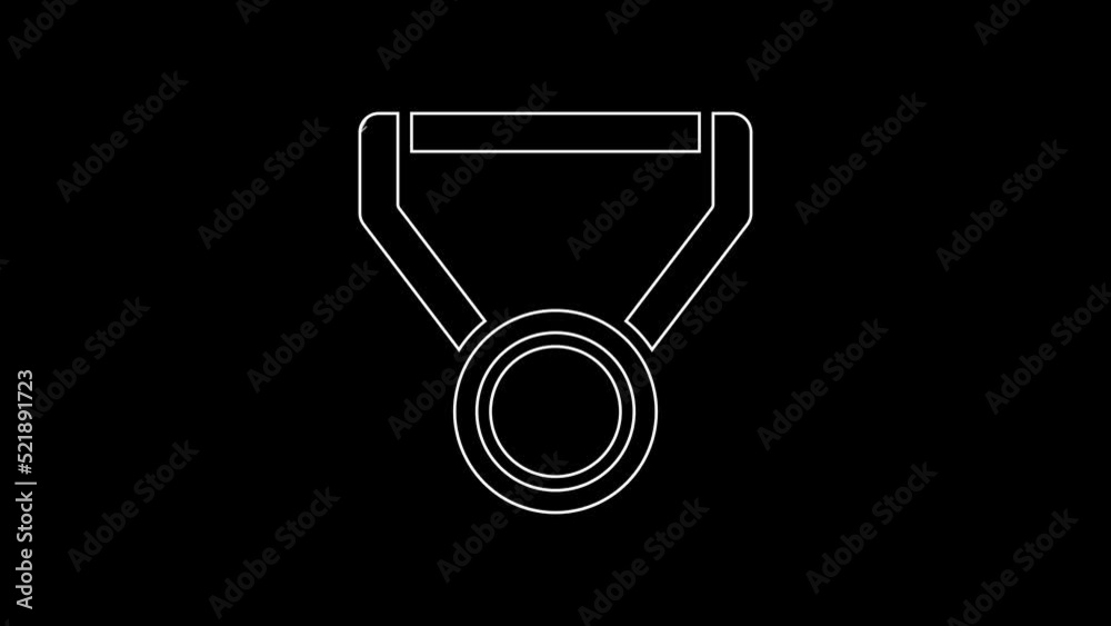 White line Medal icon isolated on black background. Winner symbol. 4K Video motion graphic animation White line Medal icon isolated on black background. Winner symbol. 4K Video motion graphic animation