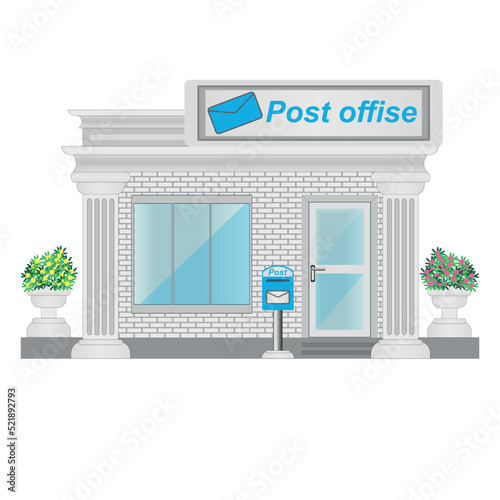 post office building isolated on white background