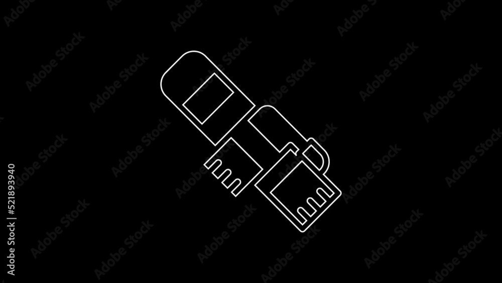 White line Winter scarf icon isolated on black background. 4K Video motion graphic animation White line Winter scarf icon isolated on black background. 4K Video motion graphic animation
