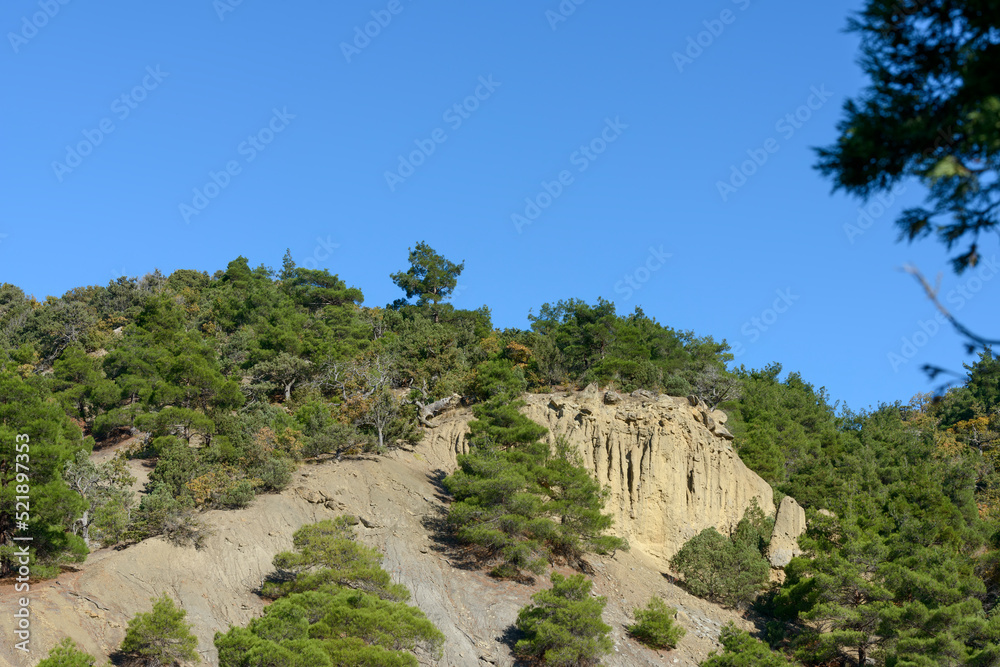 Ravine cliff in Anastasia canyon near Novyj Svet location, Crimea. Ravine cliff in Anastasia canyon near Novyj Svet location, Crimea.