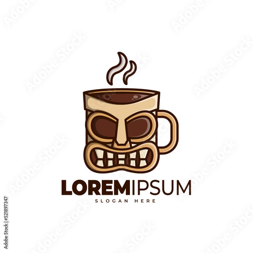 Tiki coffee logo template