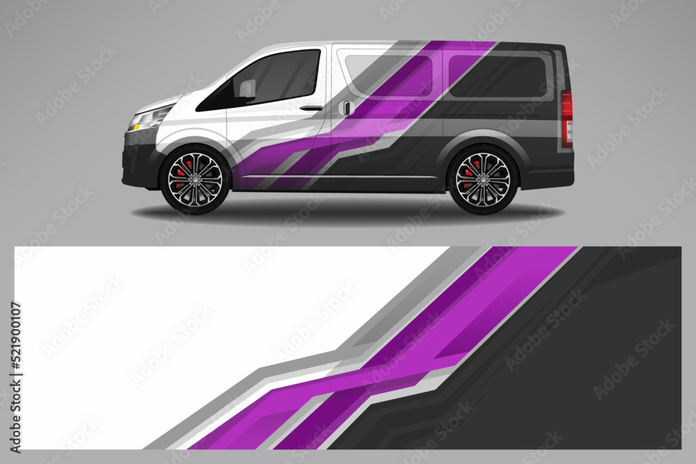 Car decal wrap livery design. Graphic abstract line racing background Vector design for vehicle, race car, rally, adventure livery camouflage.