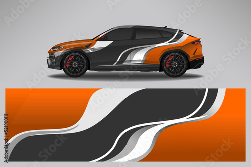 Car decal wrap livery design. Graphic abstract line racing background Vector design for vehicle  race car  rally  adventure livery camouflage.
