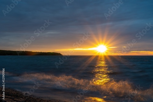 Lake Superior Sunset  Porcupine Mountains Wilderness State Park  Michigan  Upper Peninsula