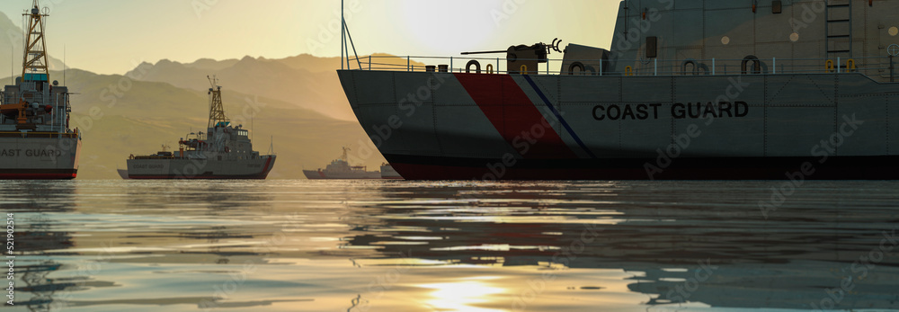 coast guard ship in the sea