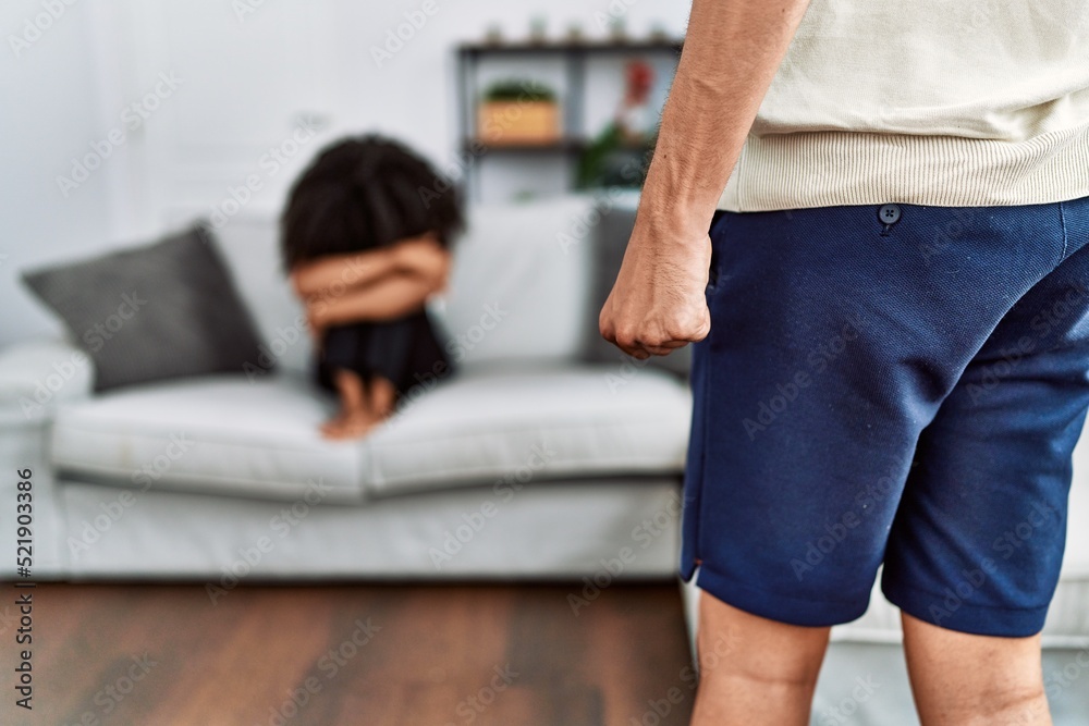 Man and woman couple with problems at home Man and woman couple with problems at home