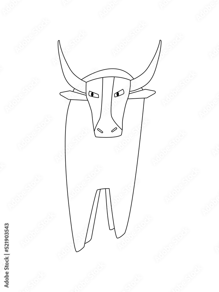 Zebu Draw Zebu outline png Stock Illustration | Adobe Stock