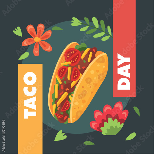taco day lettering poster