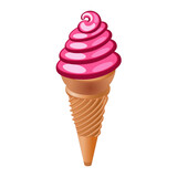 funnel cone, berry ice cream