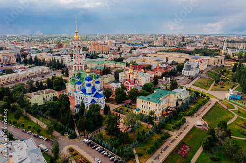 The city of Tambov, aerial view from drone