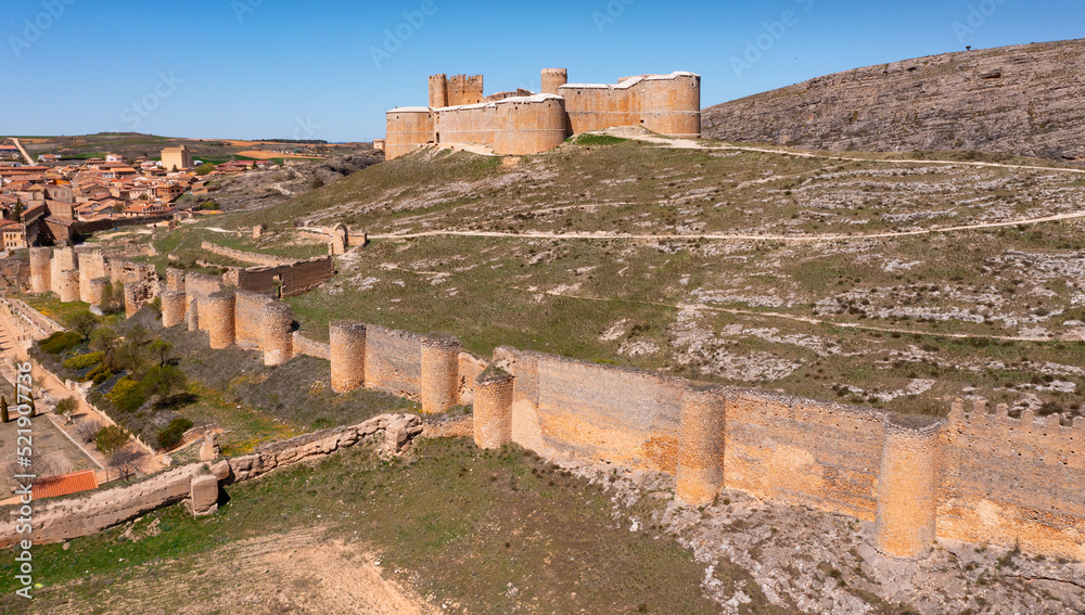 Castle of Berlanga de Duero. View from above. Province of Soria. Castile and Leon community. Spain