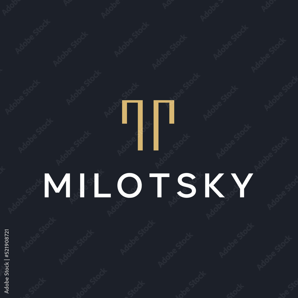 luxury letter MT logo design