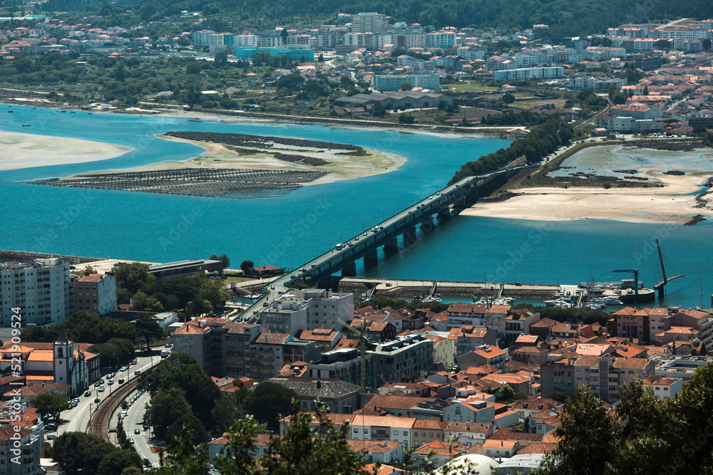 View of the Lima river in Viana do Castelo, Portugal.