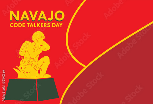 design commemorates August 14th Navajo Code Speaker Day. A code talkers is a person employed by the military during times of war to use a lesser known language as a means of covert communication
