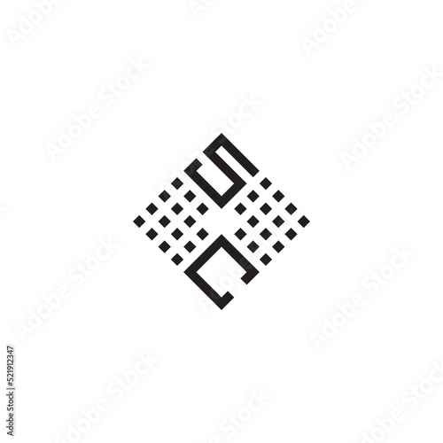 SC abstract square concept initial logo which is good for digital branding or print