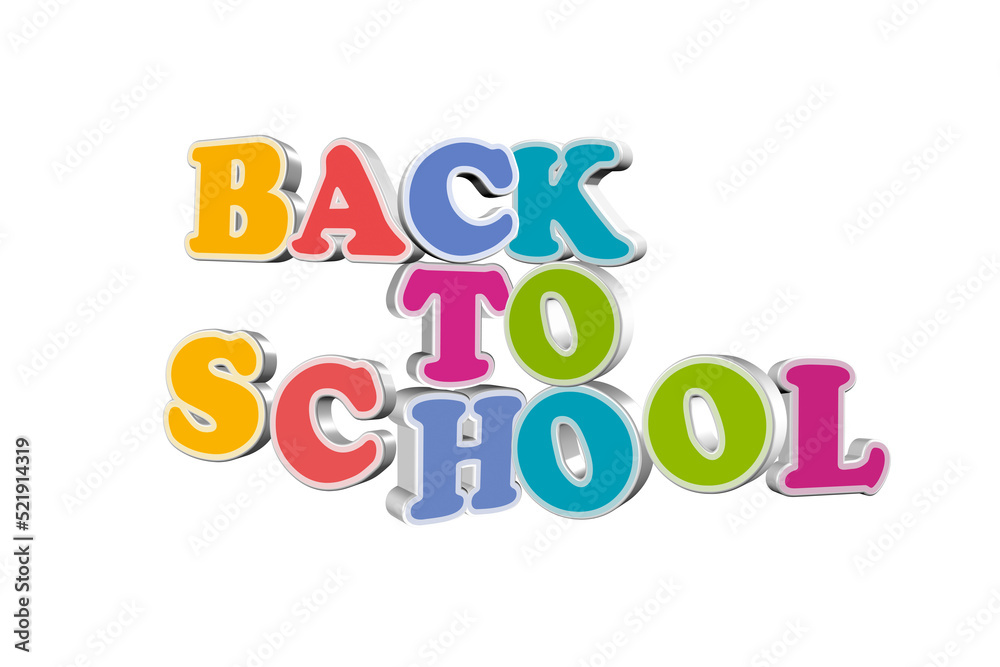 Colorful 3d rendering of Back to School text. Colorful 3d rendering of Back to School text.