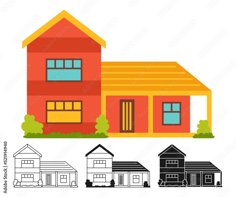 House front flat cartoon or engraved, ink stamp or linear doodle set. Vintage village facade, small and tiny houses. Modern cozy buildings. Residential homestead, cottage or villa apartment design House front flat cartoon or engraved, ink stamp or linear doodle set. Vintage village facade, small and tiny houses. Modern cozy buildings. Residential homestead, cottage or villa apartment design