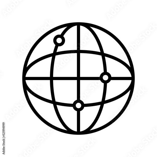 Flat earth meridians icon. World map. Vector illustration. stock image.