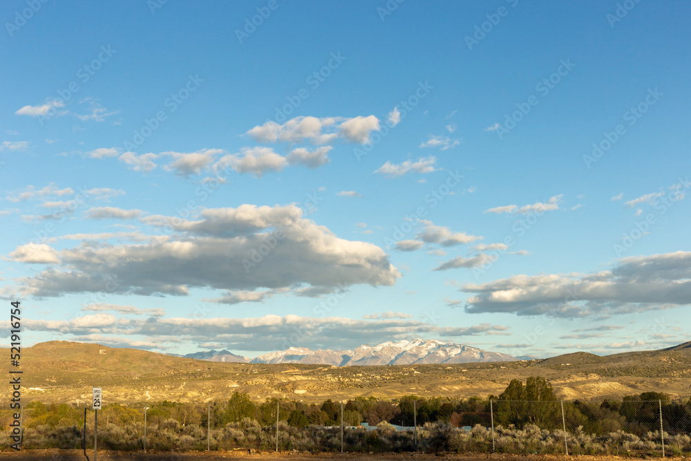 A view on the desert with mountains