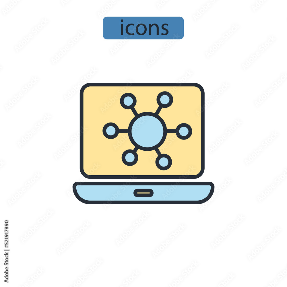 network icons symbol vector elements for infographic web network icons symbol vector elements for infographic web