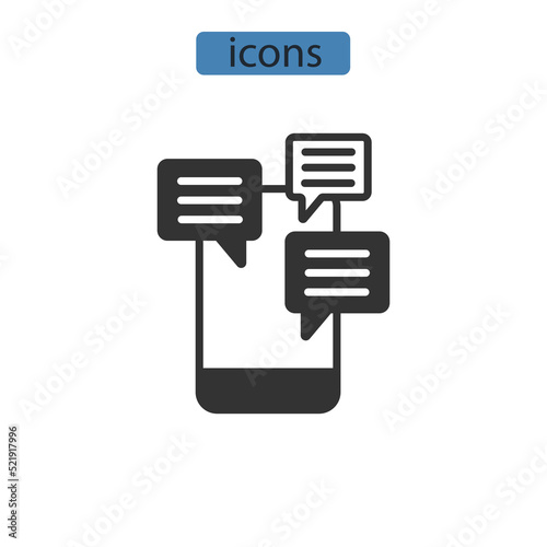 online chat icons  symbol vector elements for infographic web