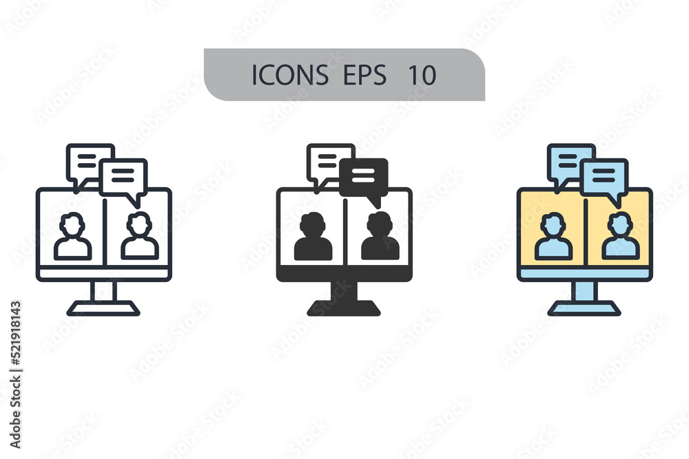 video conference icons symbol vector elements for infographic web video conference icons symbol vector elements for infographic web