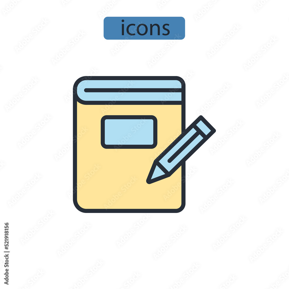 writing icons symbol vector elements for infographic web writing icons symbol vector elements for infographic web