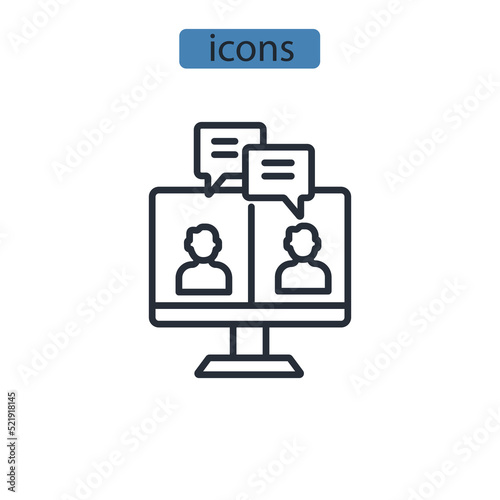 video conference icons symbol vector elements for infographic web