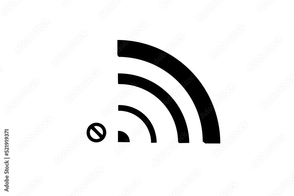 3D wifi sign symbol black white background isolated 3D wifi sign symbol black white background isolated