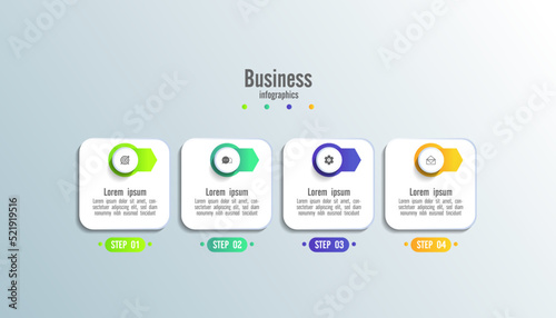 Colorful gradient infographic steps for abstract background flat design